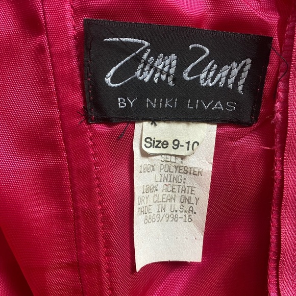 Vintage 90s/Y2K Barbie Mermaid Pink Black Strapless Bow Train Formal Dress 9/10 - Picture 8 of 9